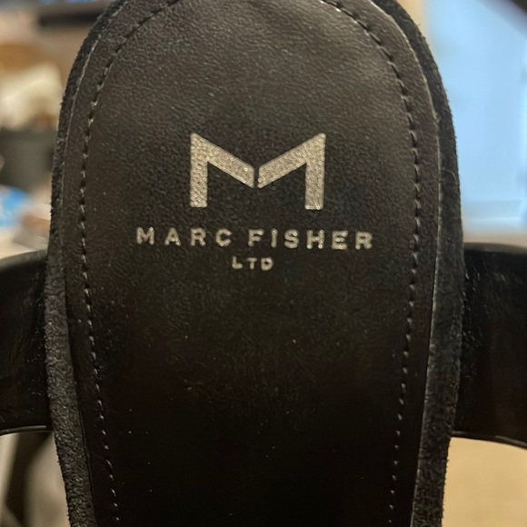 MARC FISHER LTD Cacie Platform Sandal In Black Suede 9 - Picture 9 of 13